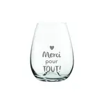 La Maison du Bar Verre gravé 16 oz - Merci pour tout - Vin sans pied