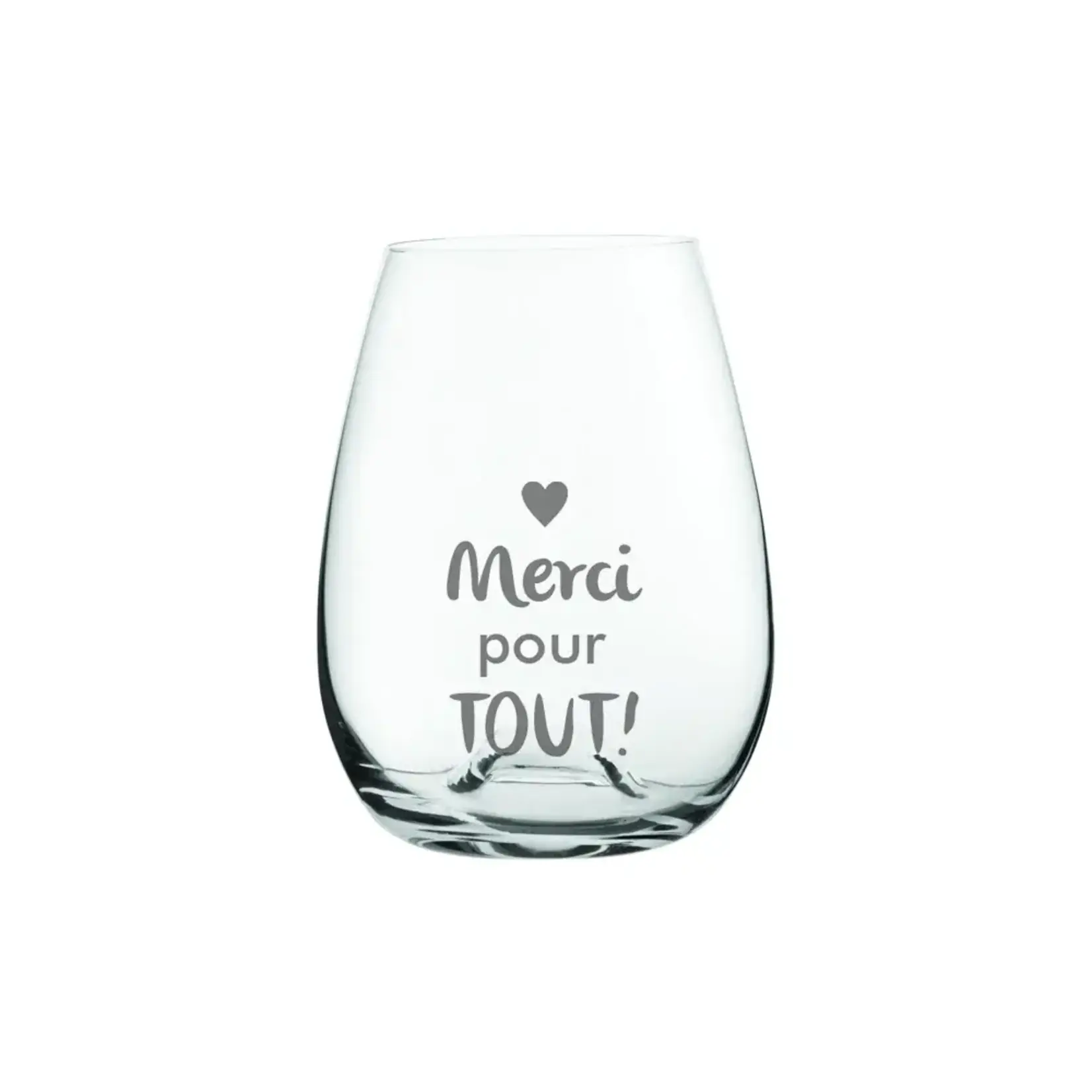 La Maison du Bar Verre gravé 16 oz - Merci pour tout - Vin sans pied