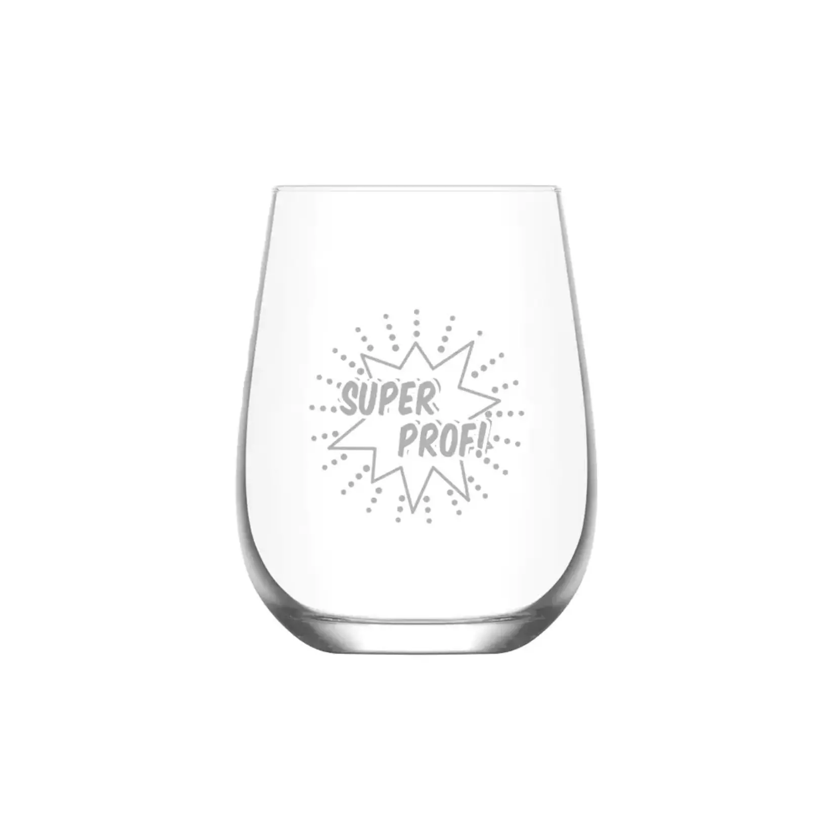 La Maison du Bar Verre gravé  16 oz - Super prof - Vin sans pied