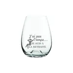 La Maison du Bar Verre gravé 16 oz - J'ai pas l'temps je suis à la retraite - Vin sans pied