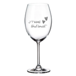 La Maison du Bar Verre gravé 20 oz - J't'aime tout court - Vin