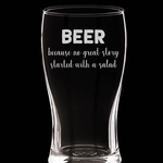 La Maison du Bar Verre gravé 20 oz - Beer because... salad - Bière