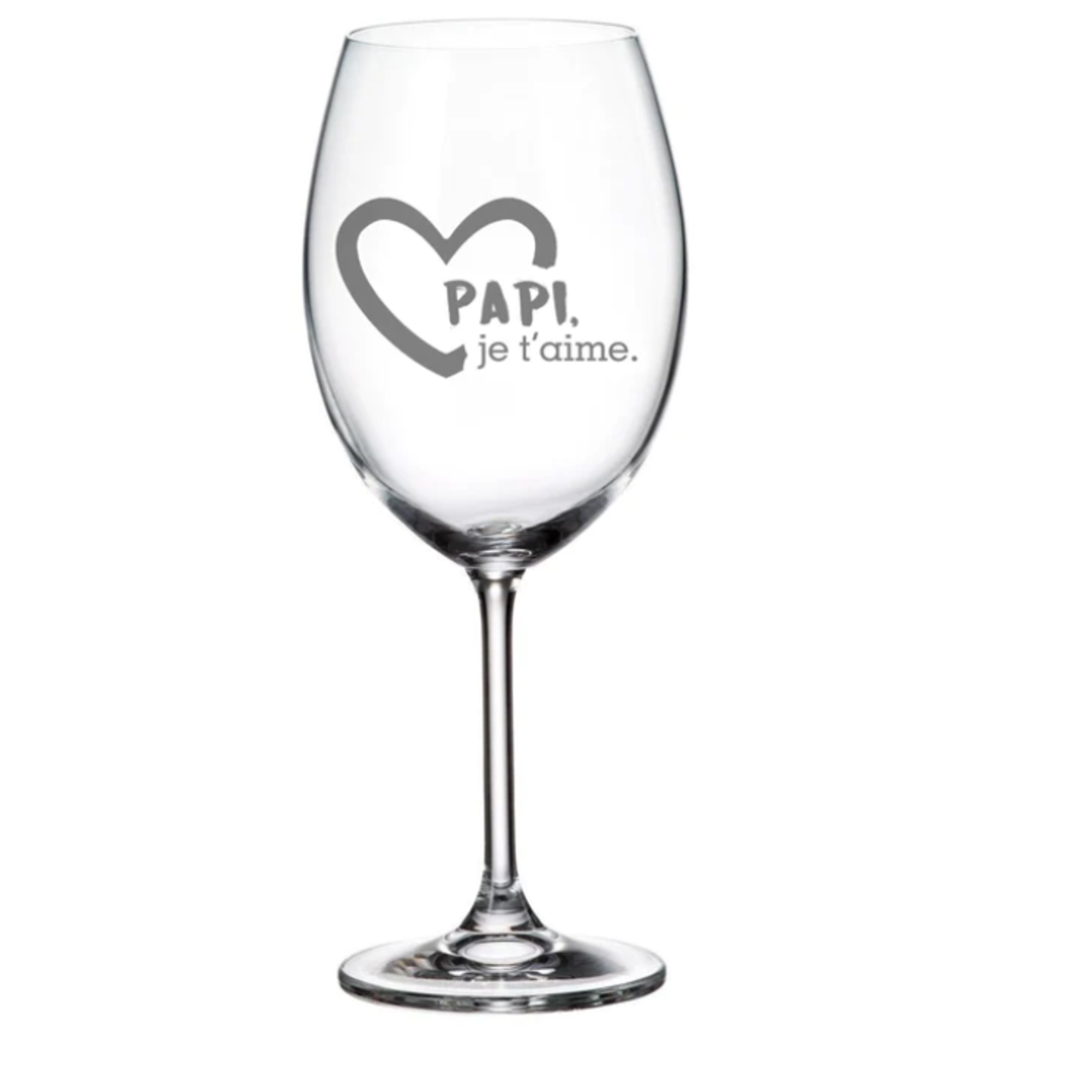 La Maison du Bar Verre gravé 20 oz - Papi Je t'aime - Vin