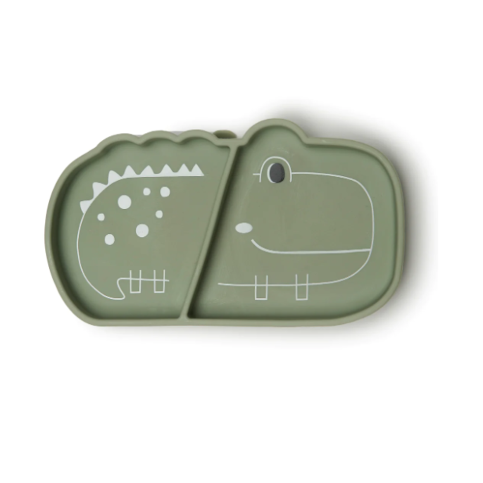 Loulou lollipop Assiette en silicone- Alligator