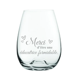 La Maison du Bar Verre gravé 16 oz - Merci d'être une éducatrice formidable  - Vin sans pied