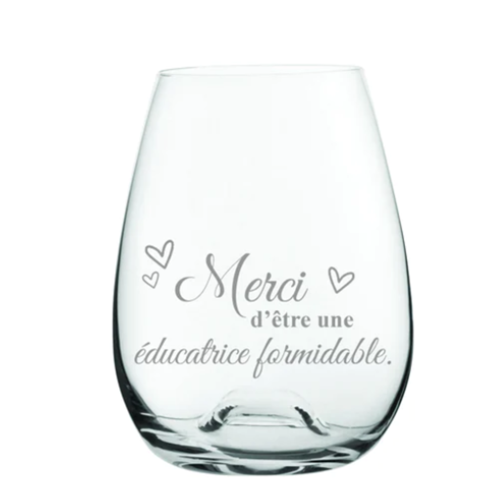 La Maison du Bar Verre gravé 16 oz - Merci d'être une éducatrice formidable  - Vin sans pied