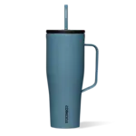 Corkcicle Gobelet isotherme  XL avec pognée et paille - 30oz - bleu tempête