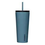 Corkcicle Gobelet isotherme avec paille -  24oz- bleu tempête