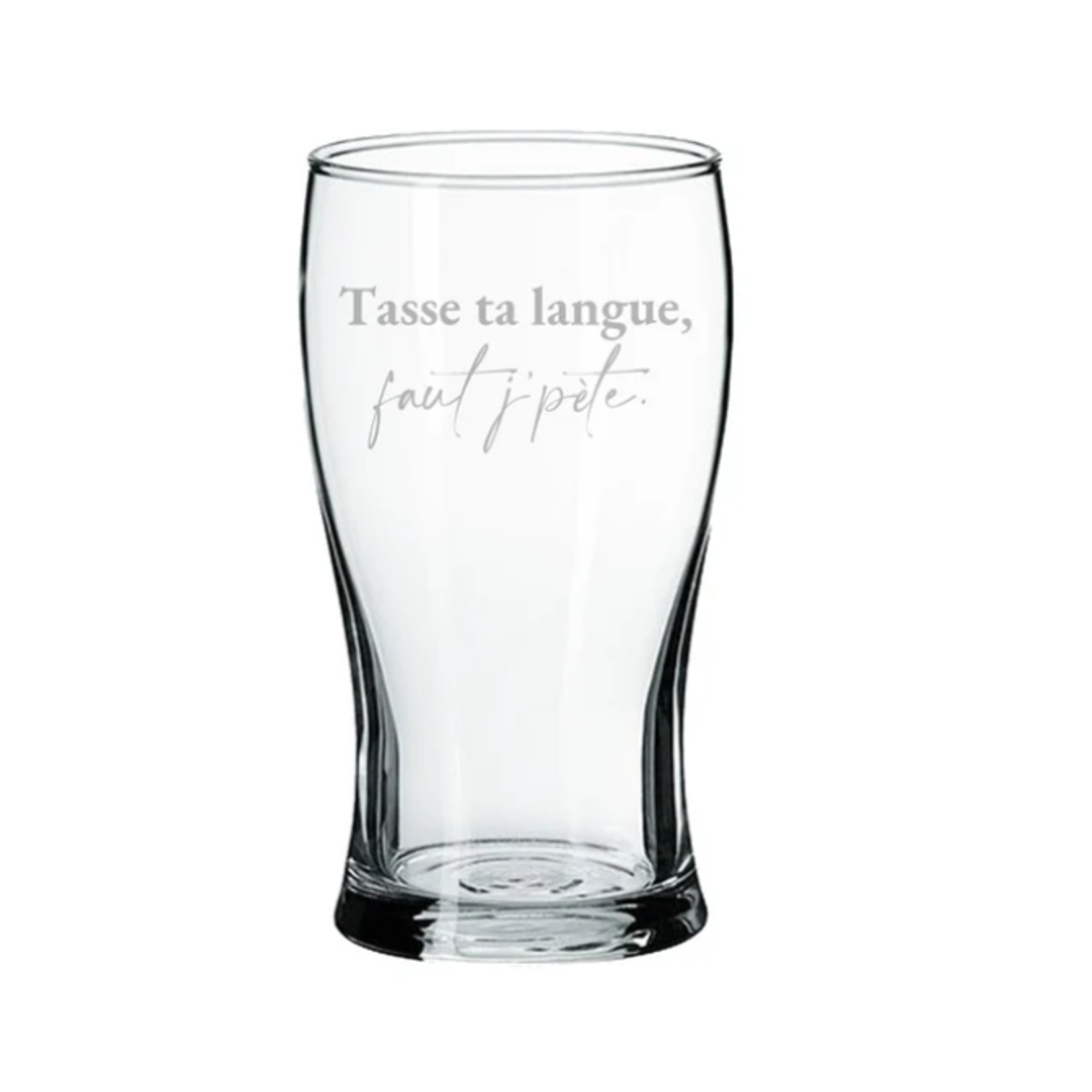 La Maison du Bar Verre gravé 20 oz - Tasse ta langue - Bière
