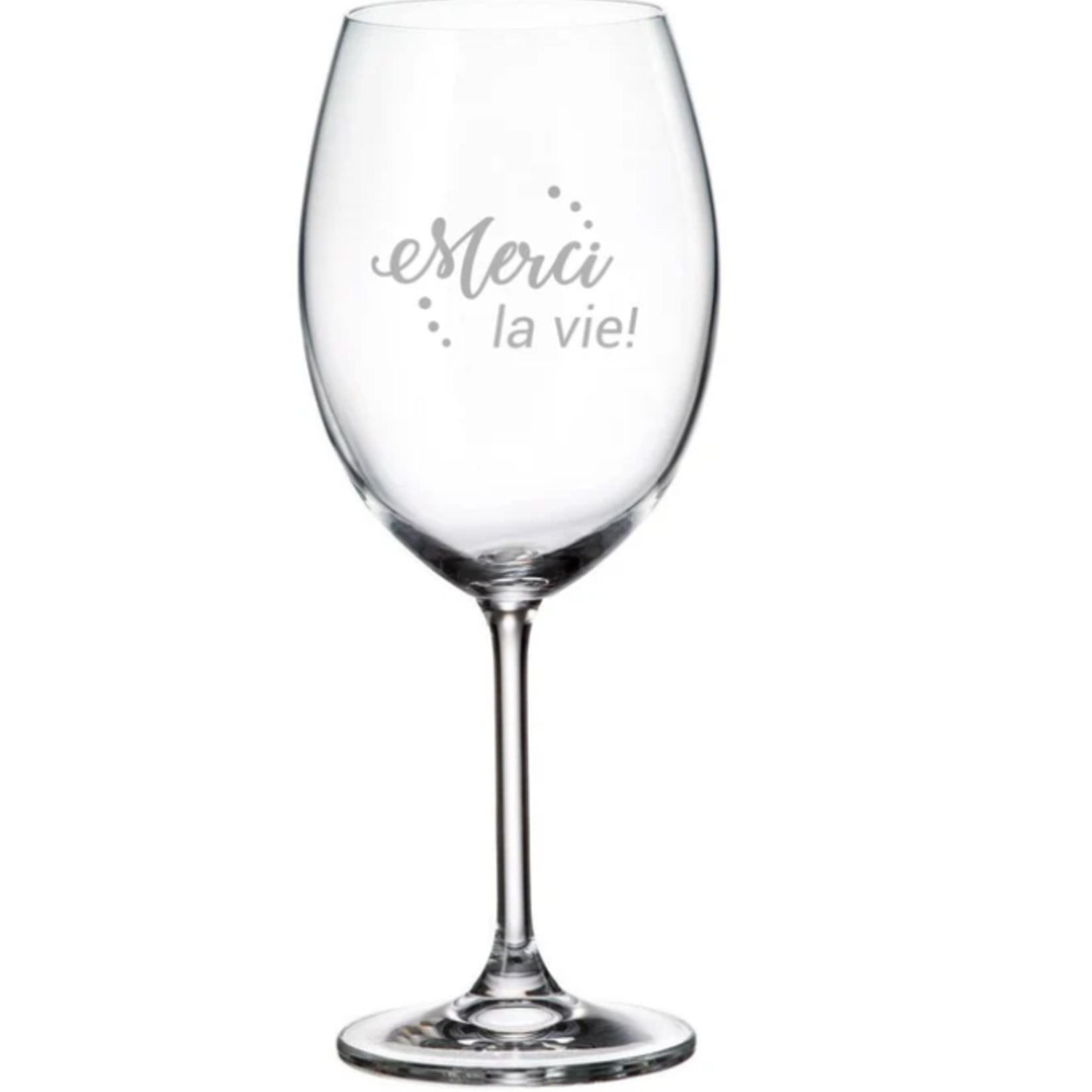 La Maison du Bar Verre gravé 20 oz - Merci la vie - Vin