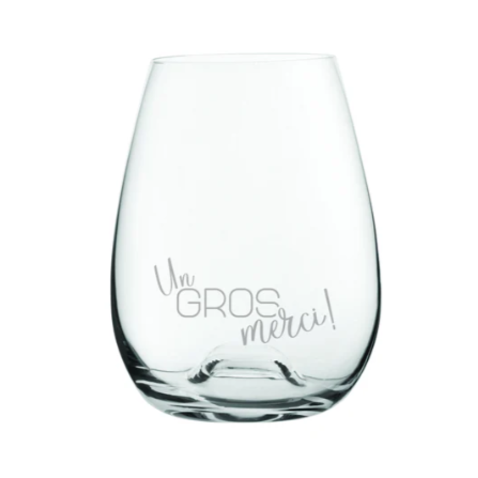 La Maison du Bar Verre gravé 16 oz - Un gros merci - Vin sans pied