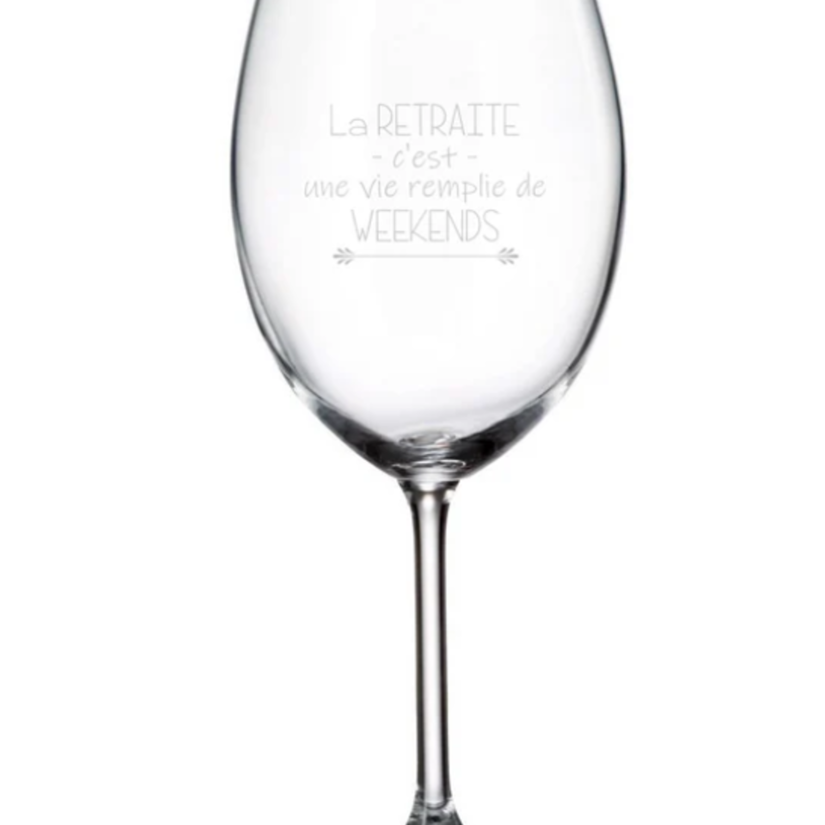 La Maison du Bar Verre gravé 20 oz - La retraite c'est une vie  remplie weekends - Vin