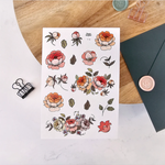 Papier & Latté Autocollants - Fleurs effets tatouages