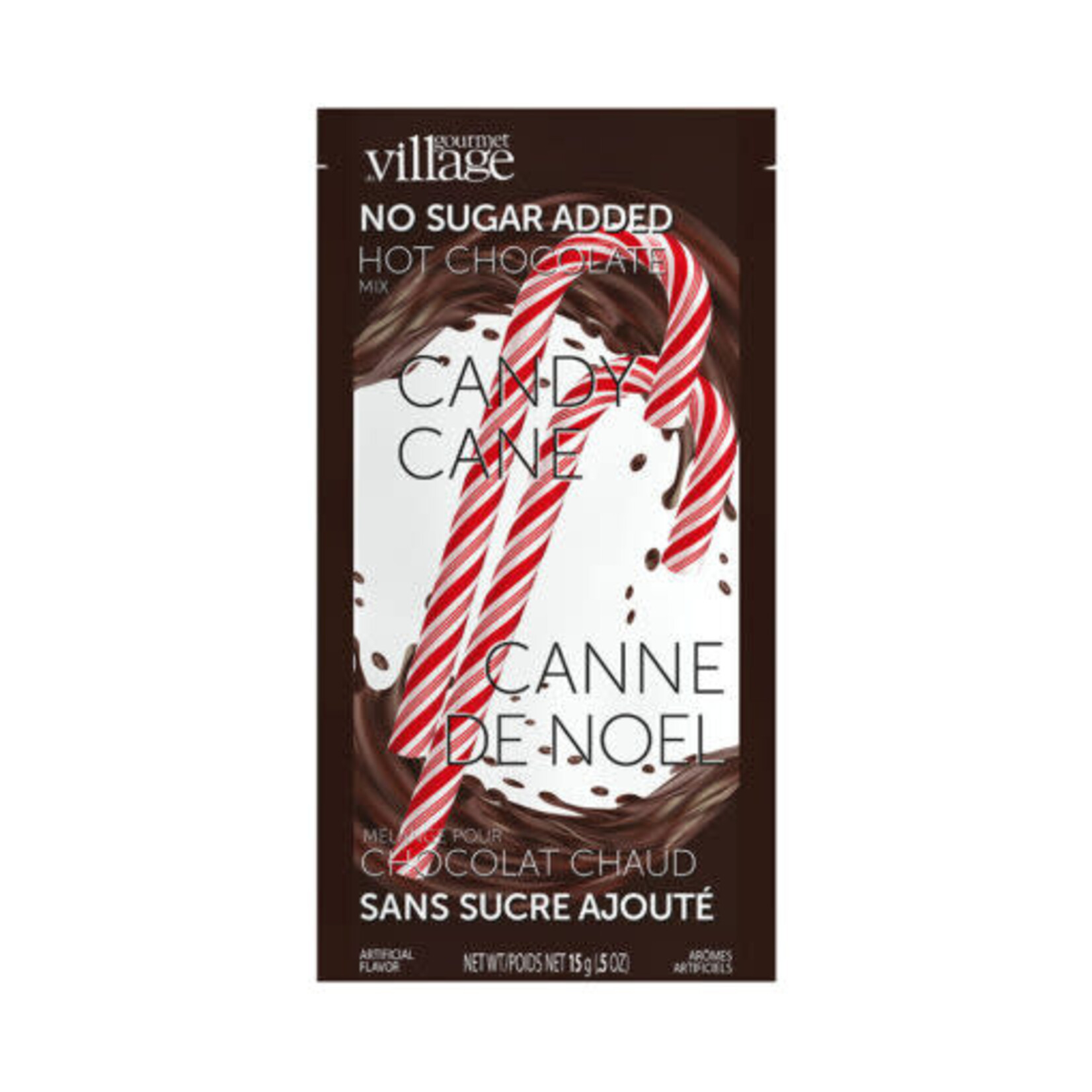 Gourmet du Village Mini chocolat chaud - Sans sucre ajouté - Canne Noël