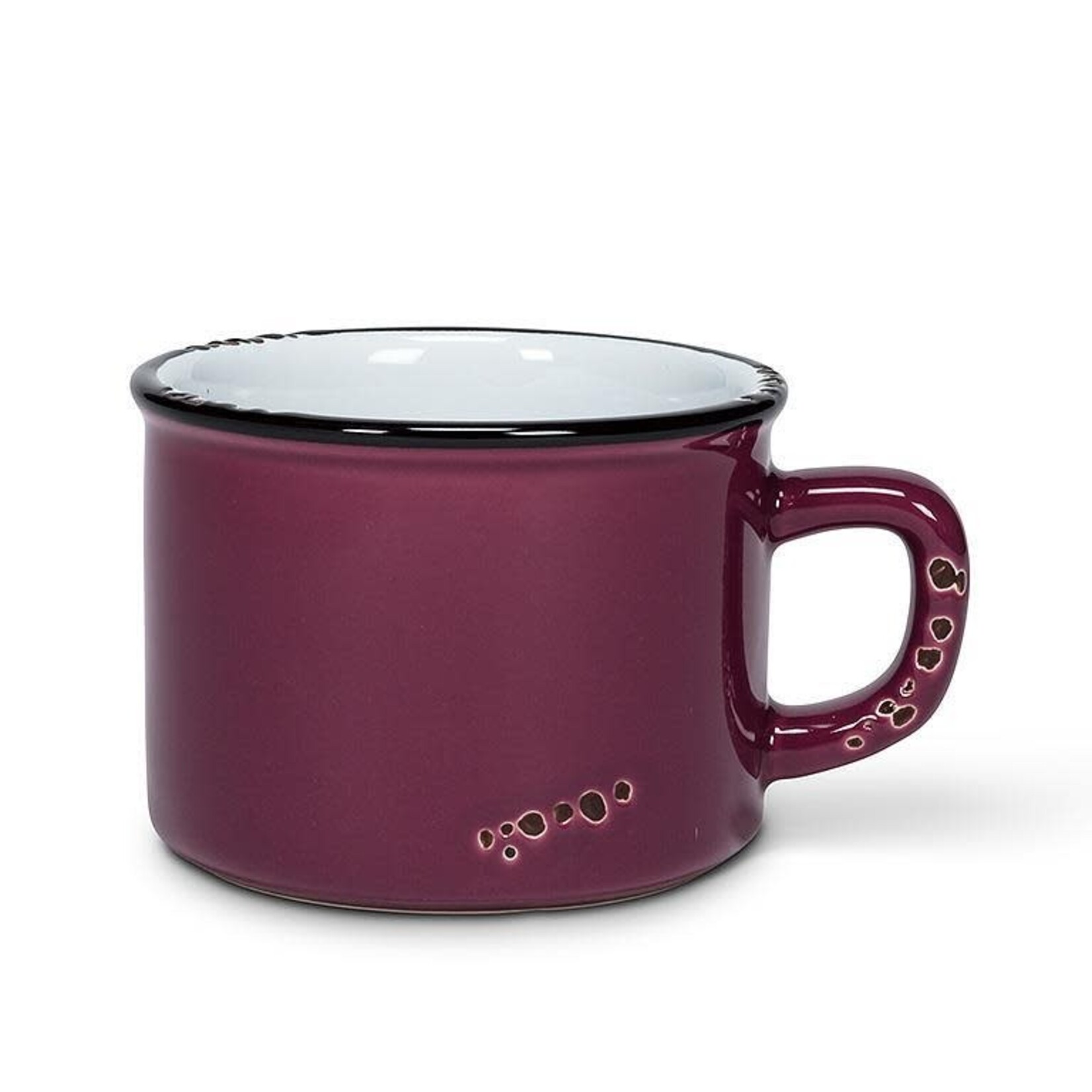 Abbott Tasse cappuccino aspect émail - Prune