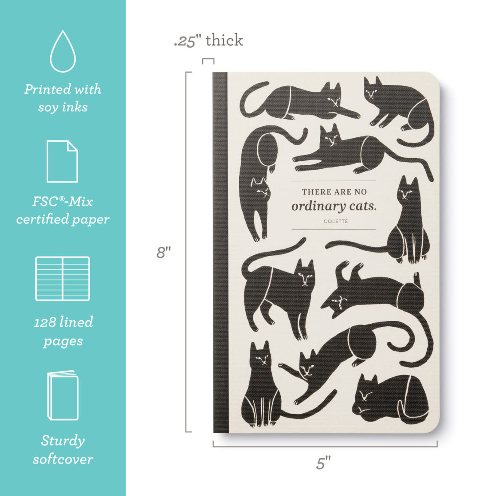 Compendium Petit cahier de note - "There are no ordinary cats."—Colette