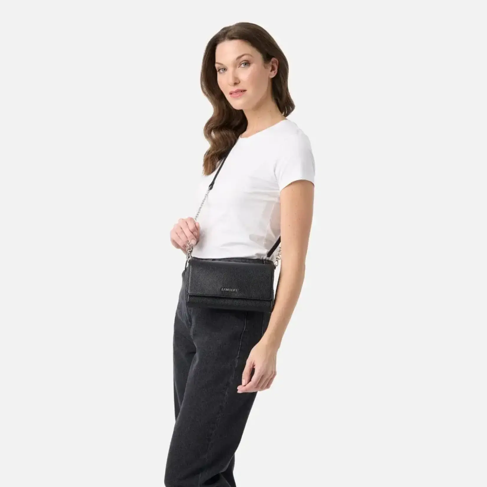 Lambert Le Felicia - crossbody 2 en 1 - Noir Pebble