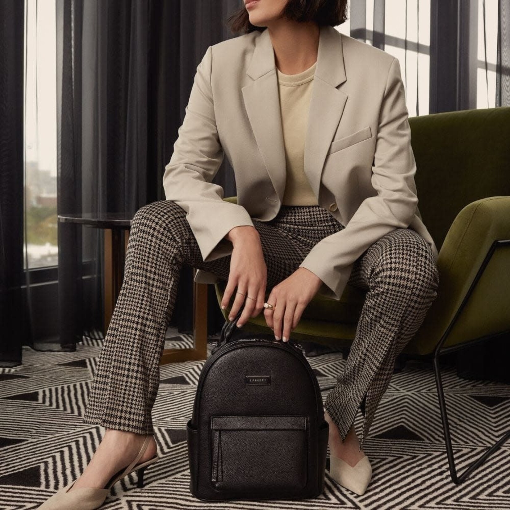 Lambert Le Maude - Sac à dos 3-en-1 en cuir végan - Noir