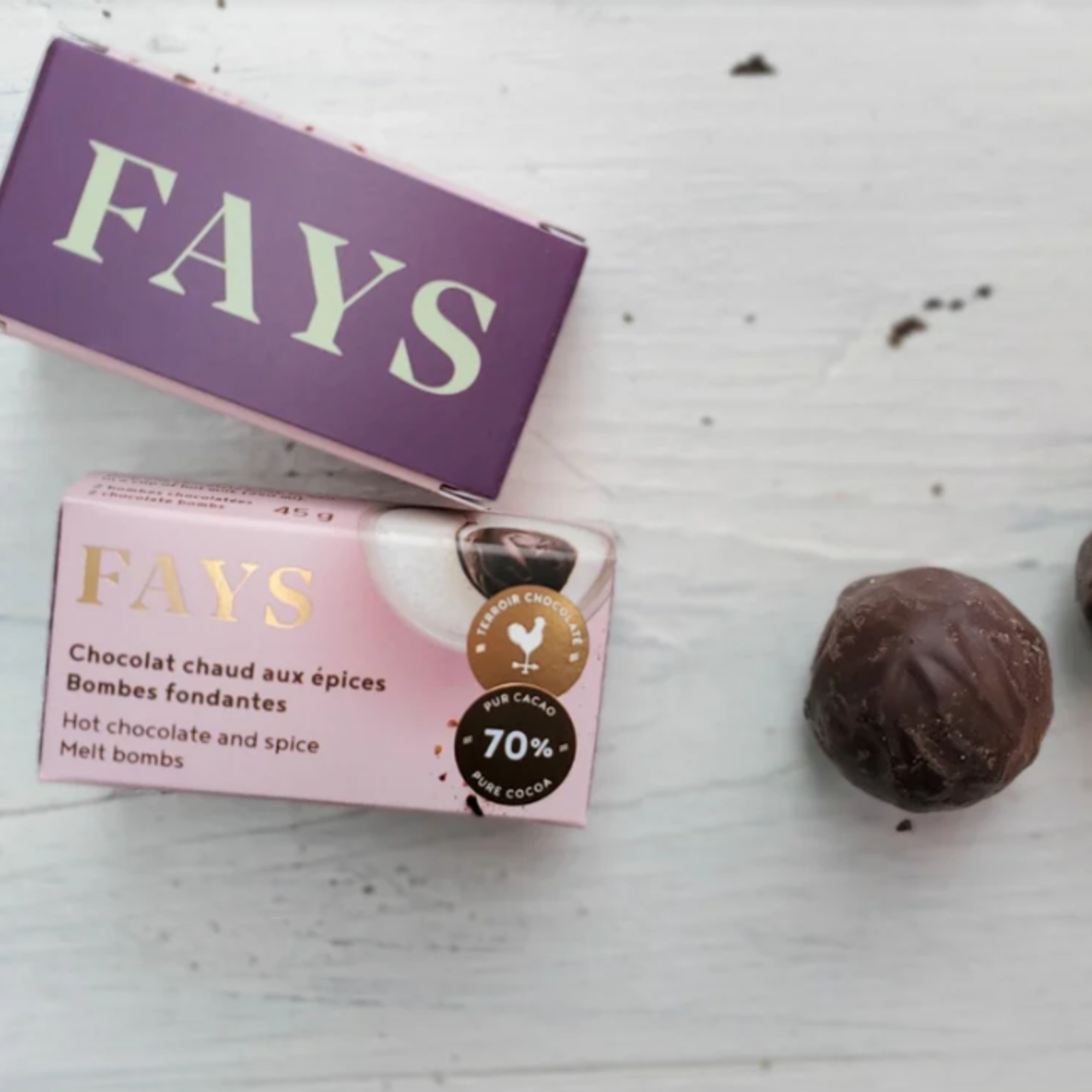 Fays Chocolat chaud, bombes fondantes - Chocolat noir et épices