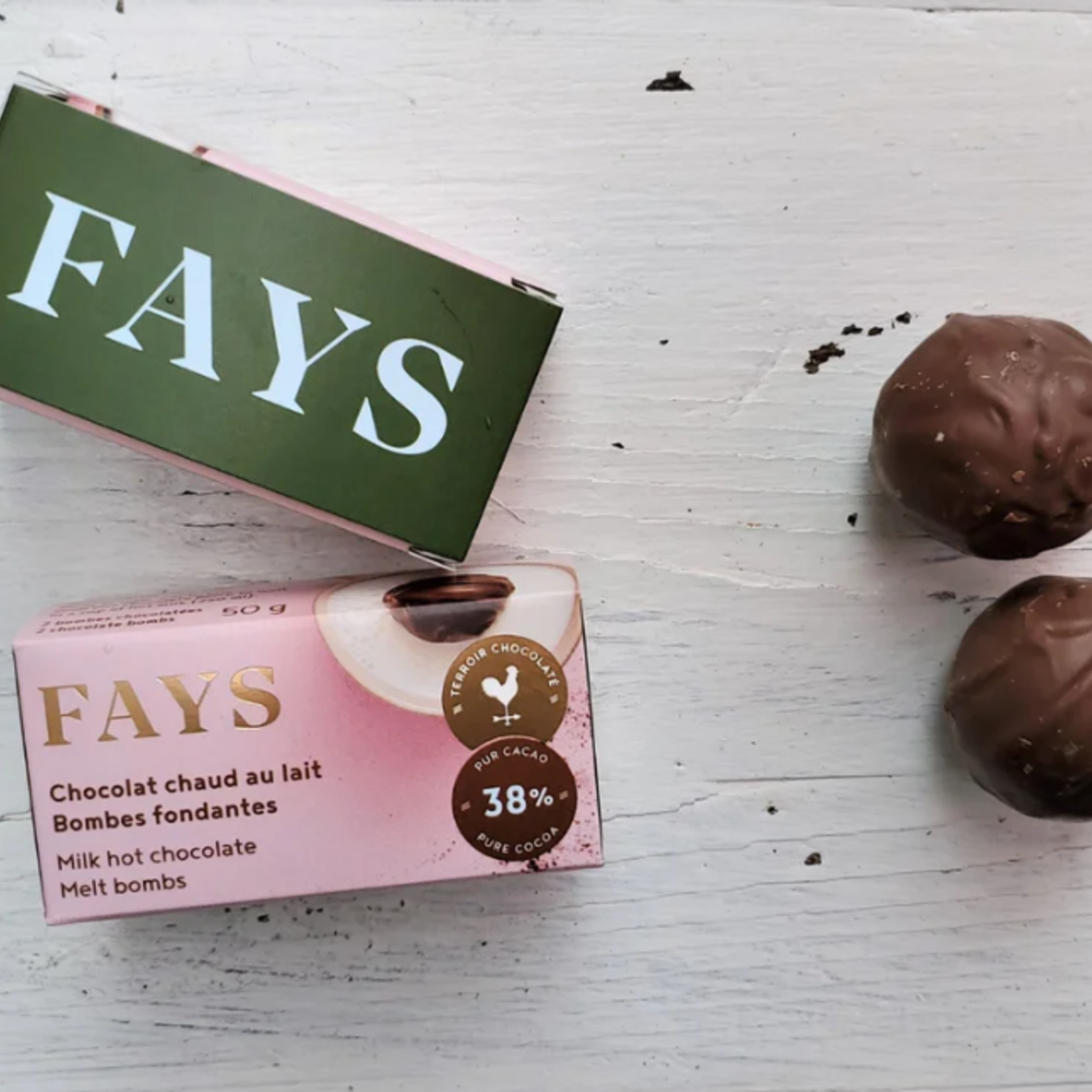 Fays Chocolat chaud, bombes fondantes - Chocolat au lait