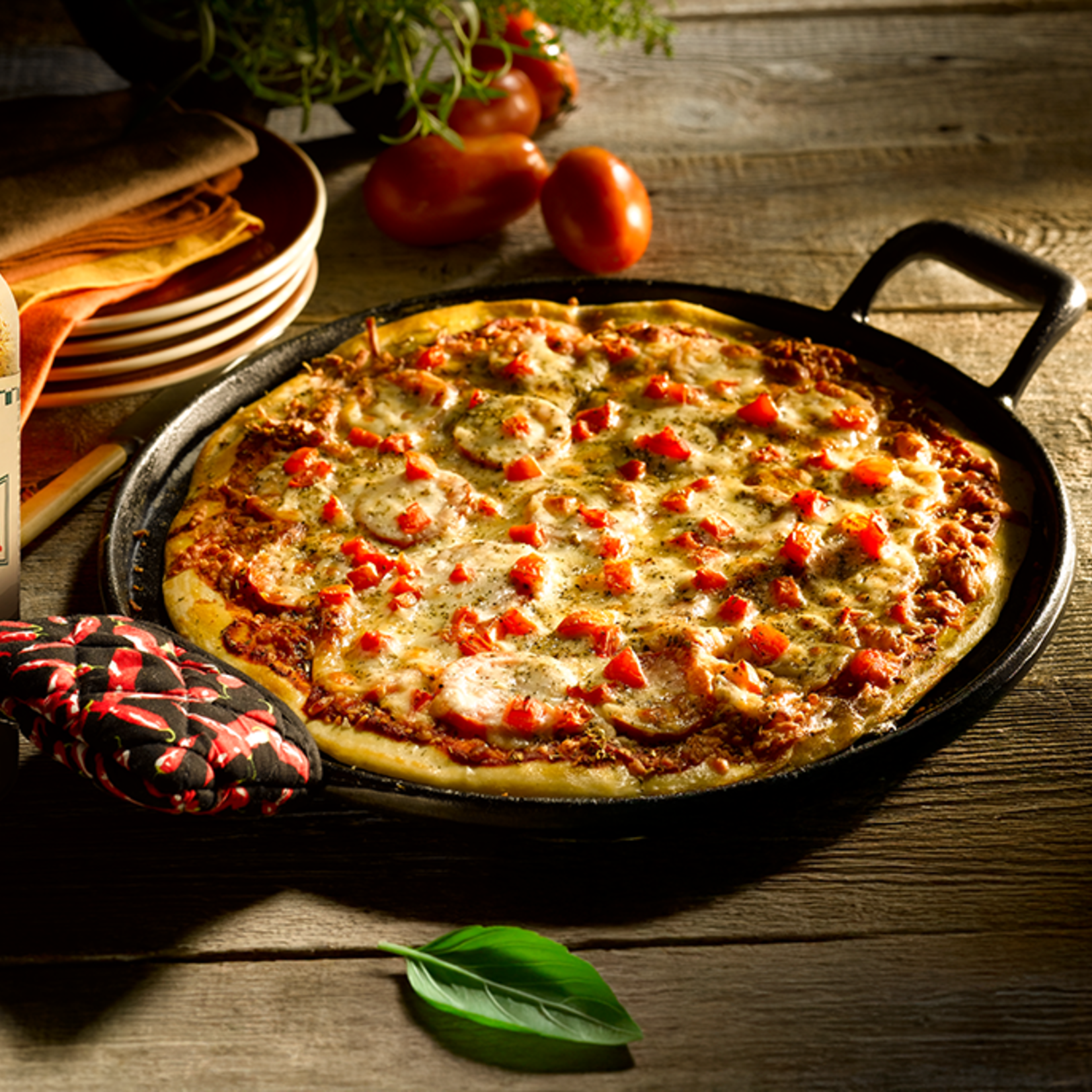 Gourmet du Village Huile à pizza épicée aux piments forts