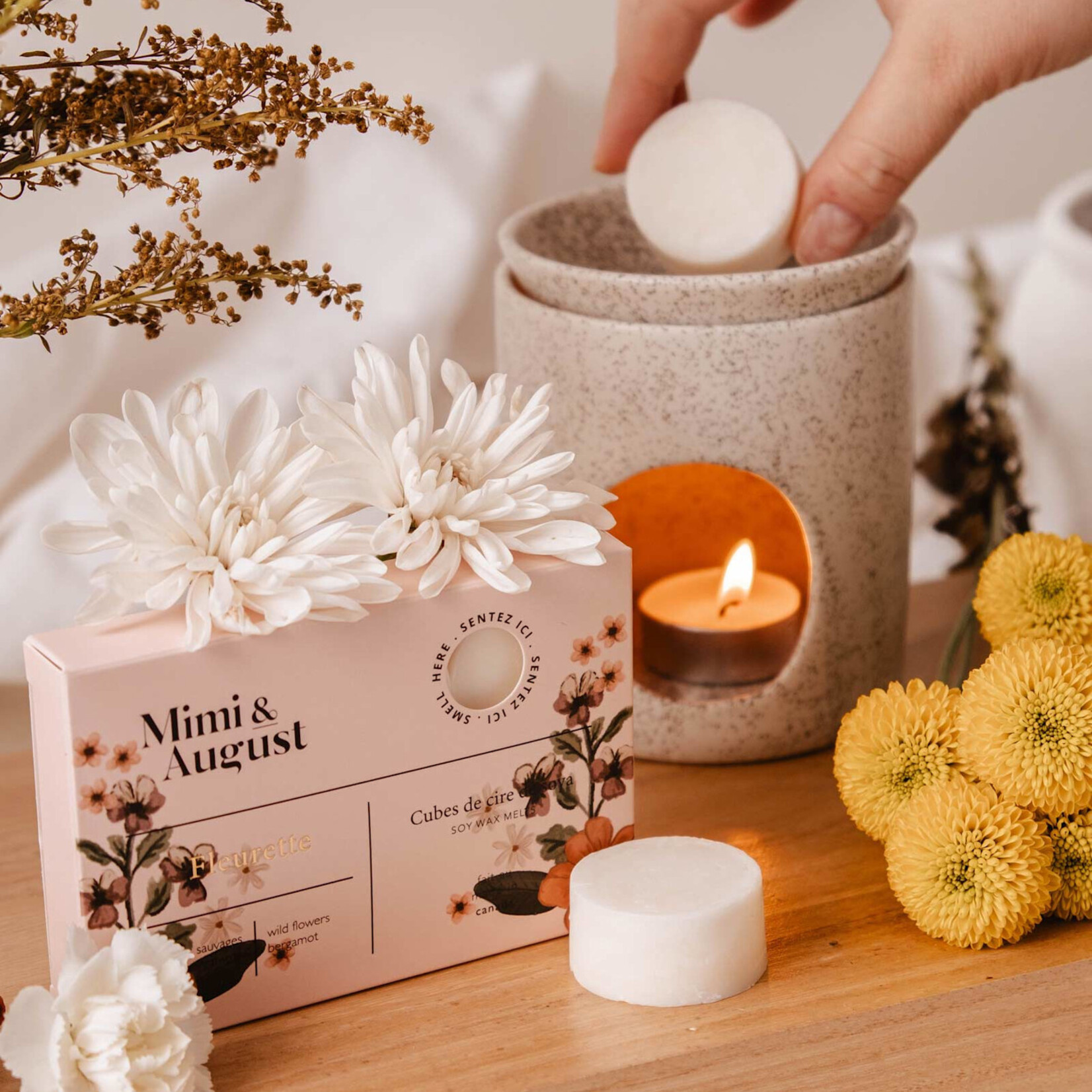 Mimi and August Cubes de cire - Fleurette