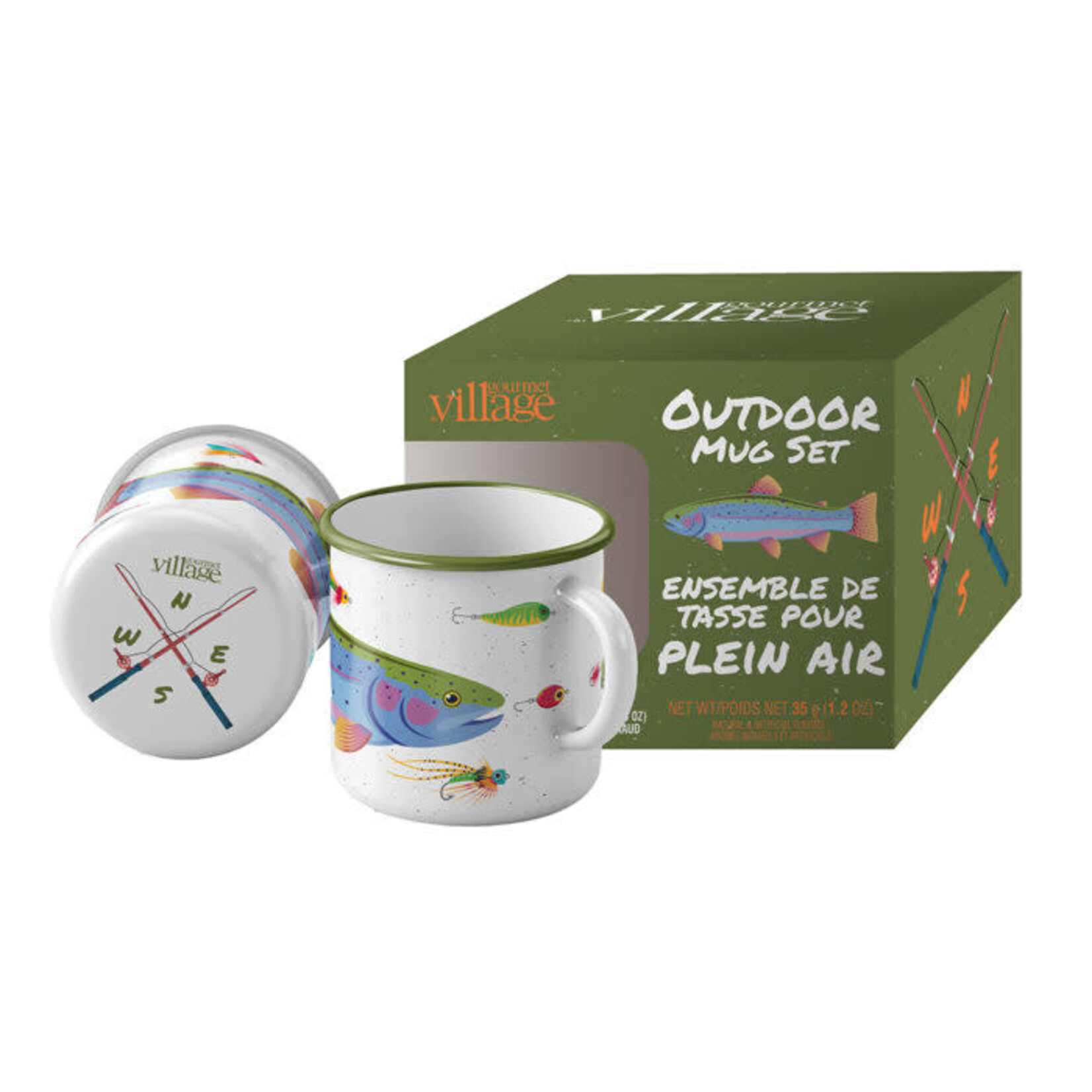 Gourmet du Village Ensemble de tasse en émail pour plein air