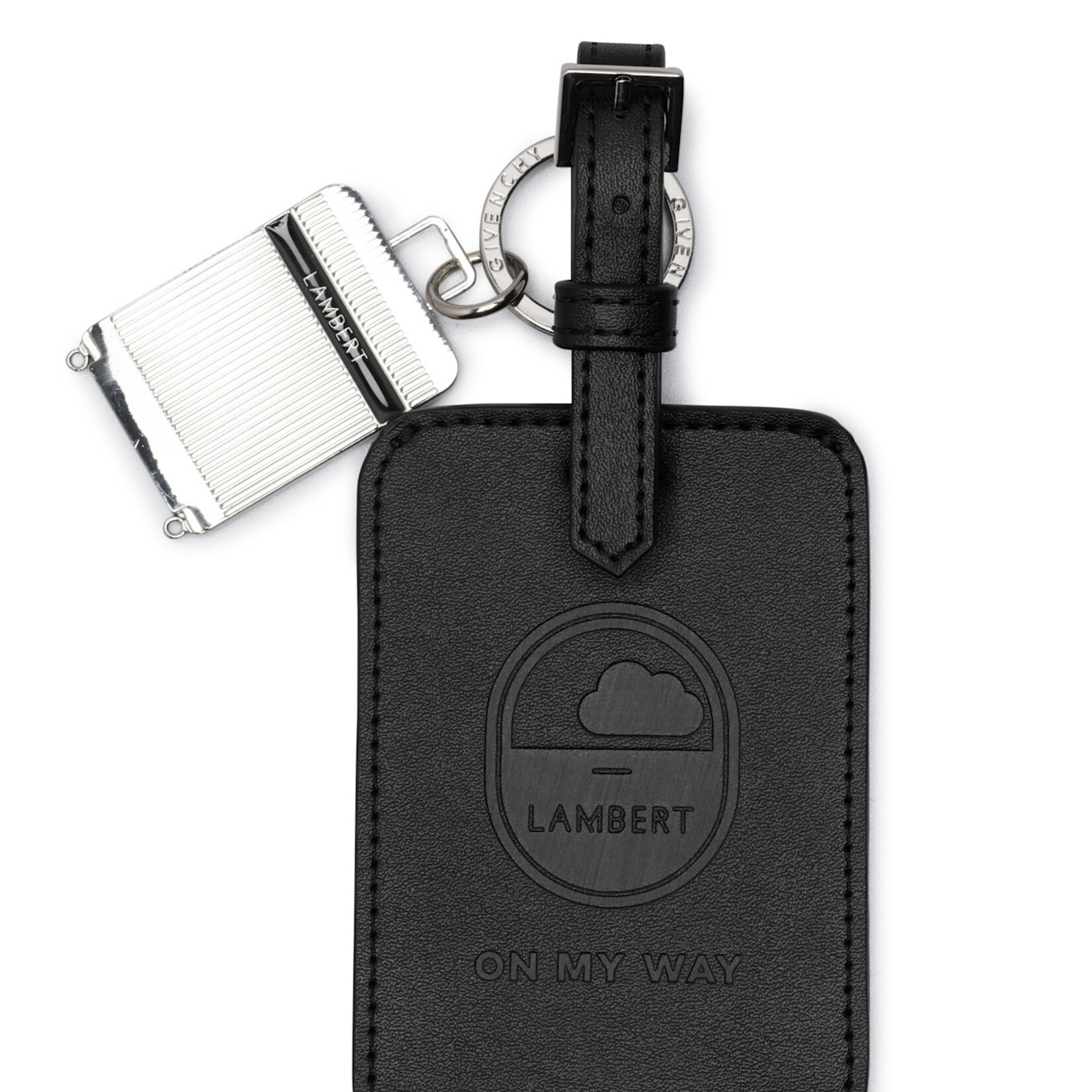 Lambert Le Skye - Étiquette de bagage en cuir vegan - Noir
