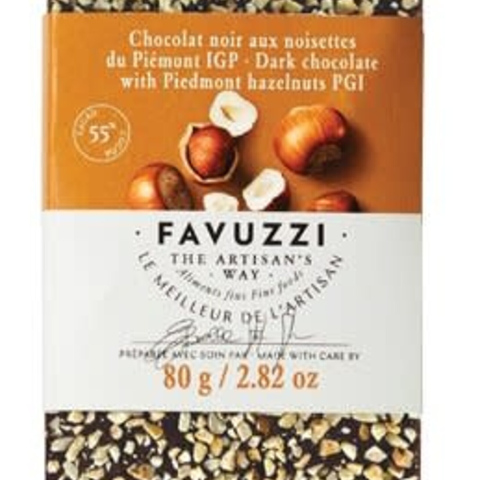 Favuzzi Tablette de chocolat de noir aux noisettes