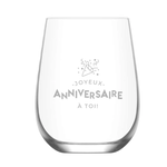 La Maison du Bar Verre gravé 16 oz - Joyeux anniversaire à toi - Vin sans pied