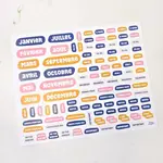 Papier & Latté Feuille d'autocollants - Mois et mots clés - 6e édition