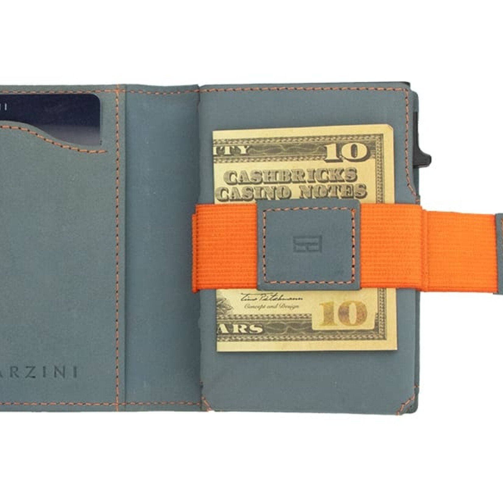 Garzini Portefeuille métallique - Bleu et orange