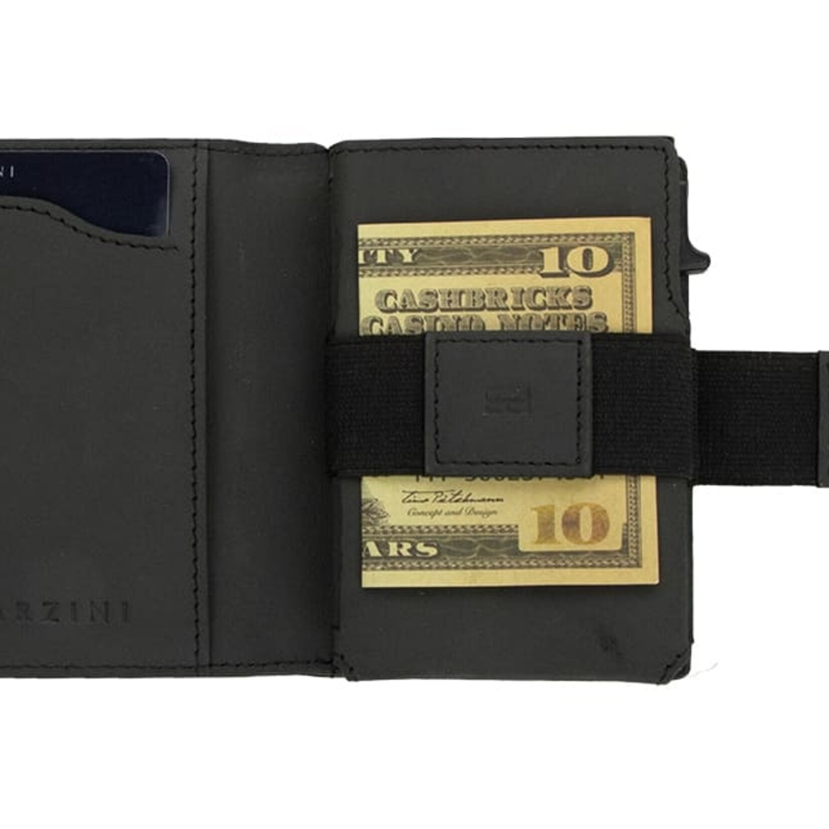 Garzini Portefeuille métallique - Noir carbone