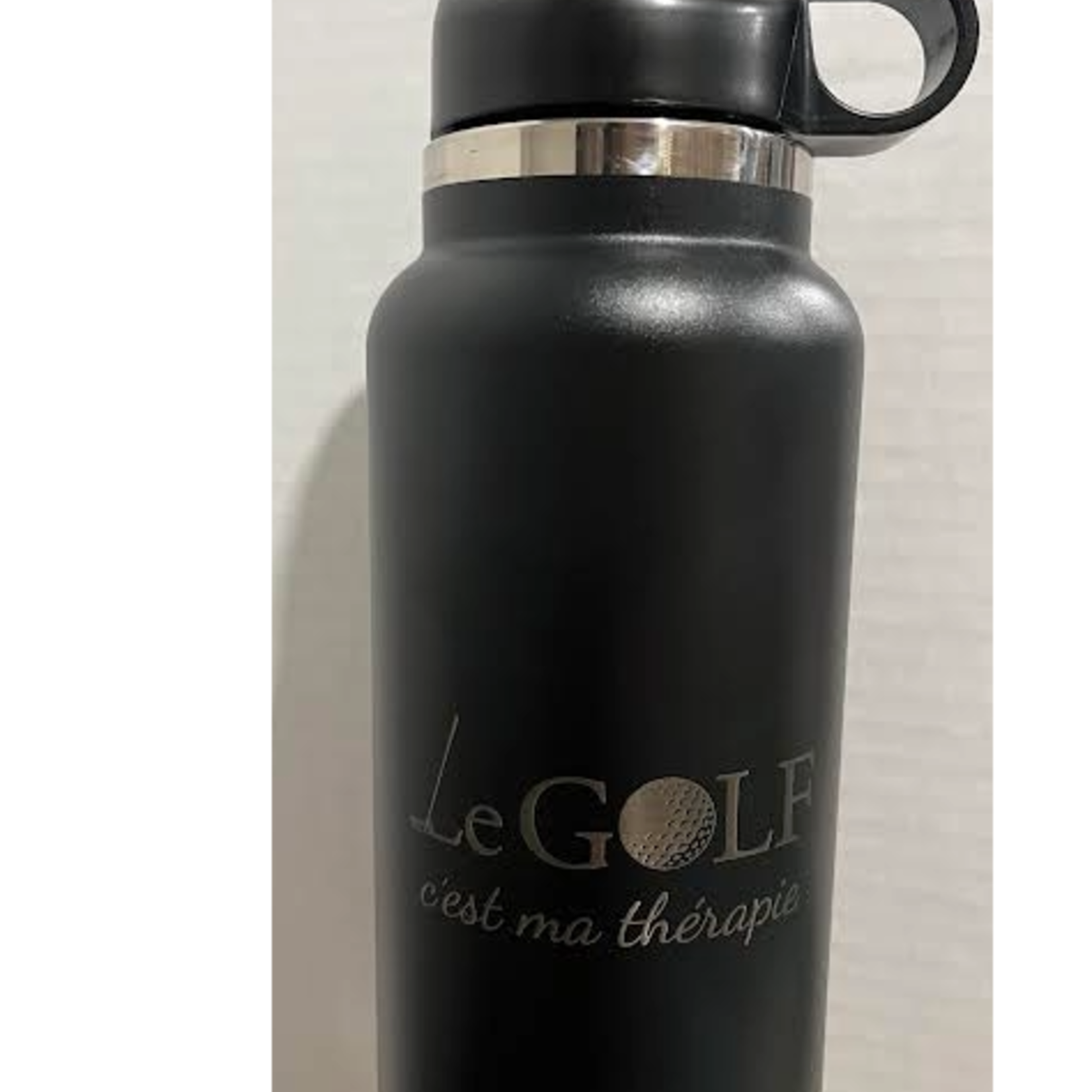 La Maison du Bar Bouteille d'eau isotherme 32 oz - Le golf c'est ma thérapie - Noir