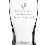 La Maison du Bar Verre gravé 20 oz - Ca te dirait d'être marraine- Bière