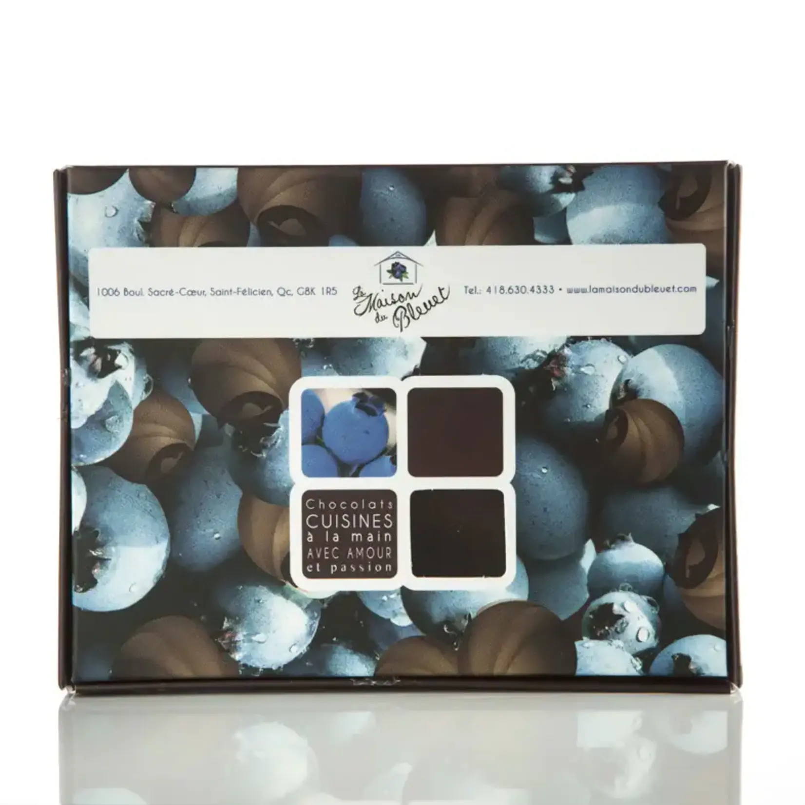 La maison du bleuet Bleuets séchés enrobés de chocolat au lait - 100g