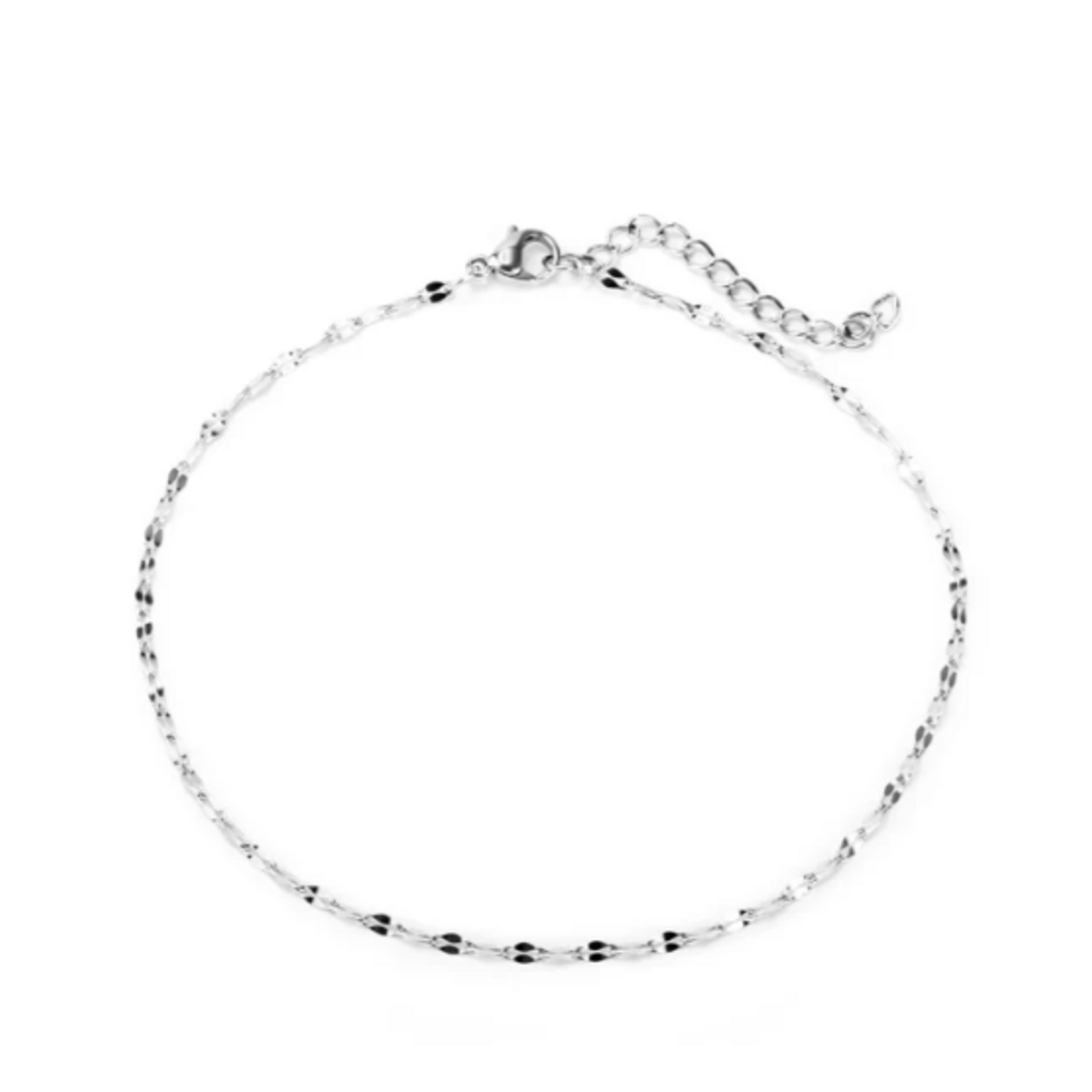 Mia Chaîne cheville coupe diamant acier inox - Argent