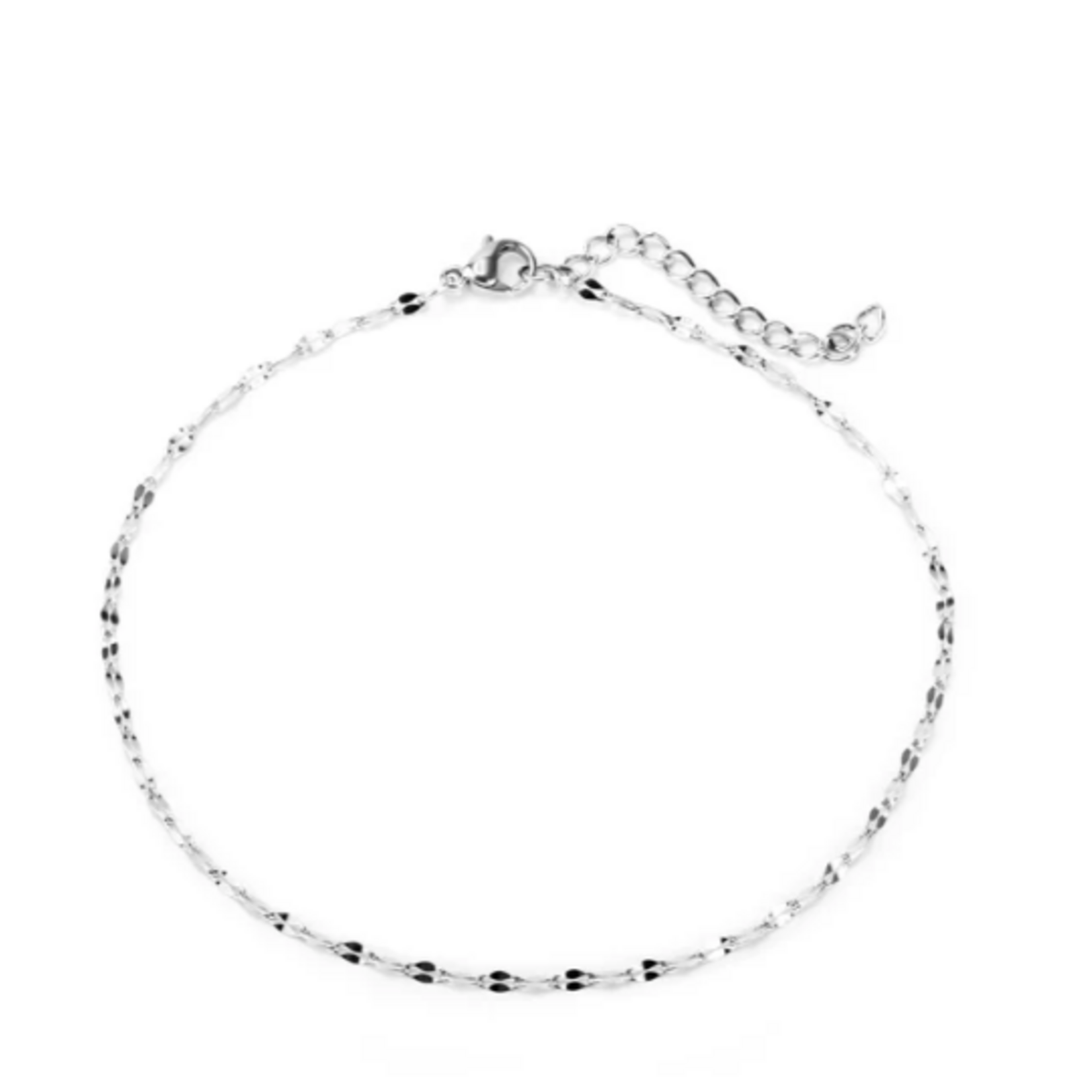 Mia Chaîne cheville coupe diamant acier inox - Argent