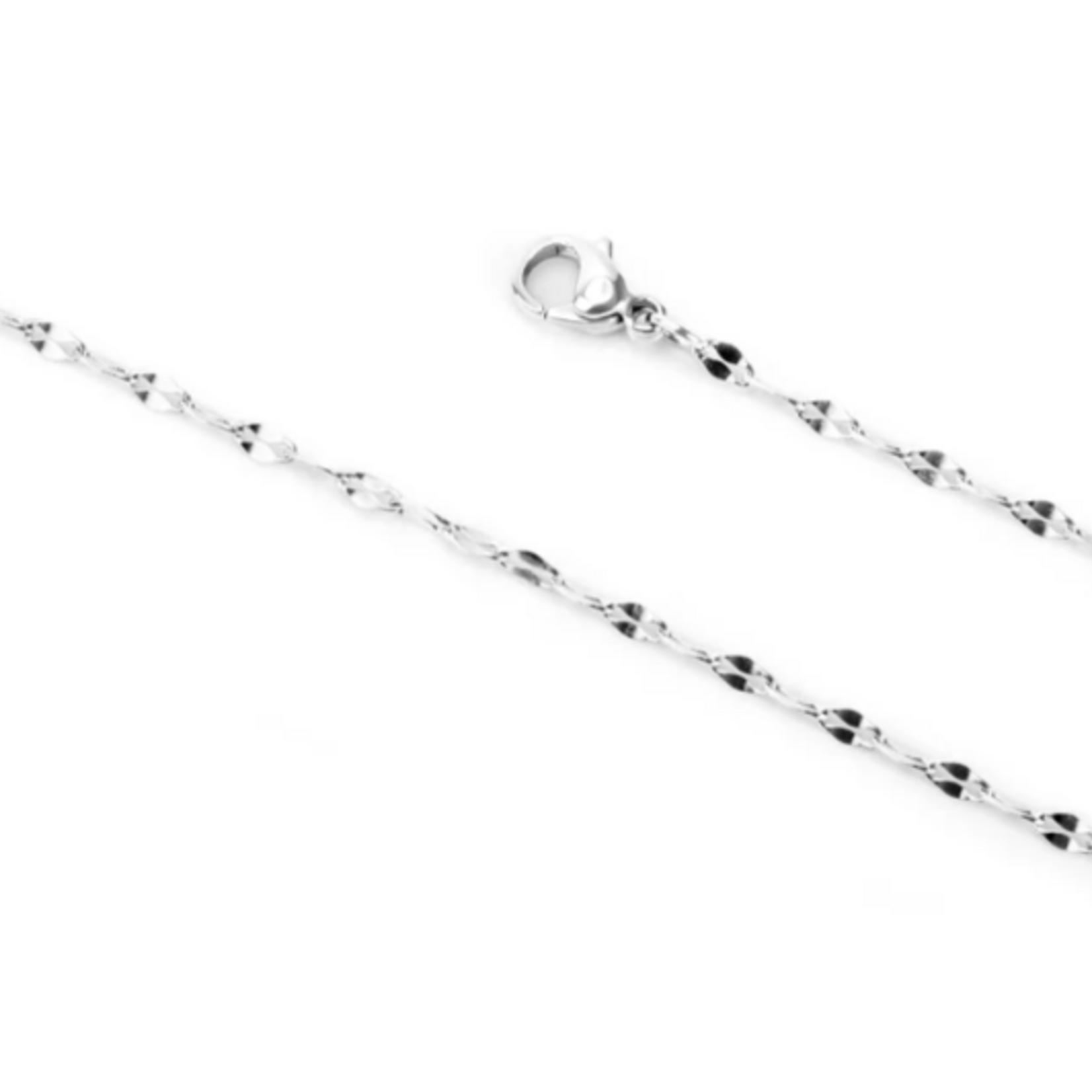 Mia Chaîne cheville coupe diamant acier inox - Argent