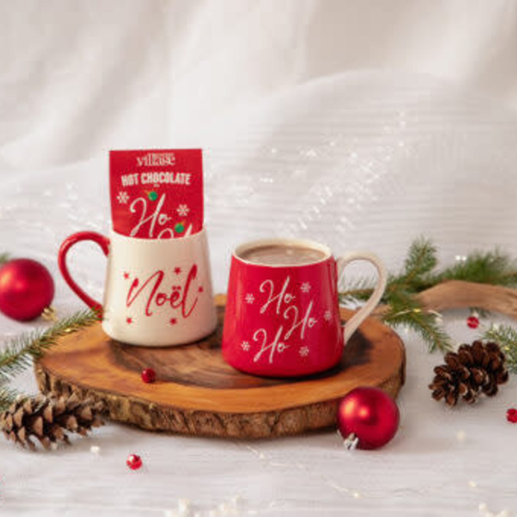 Gourmet du Village Tasse blanche et chocolat chaud - Noël