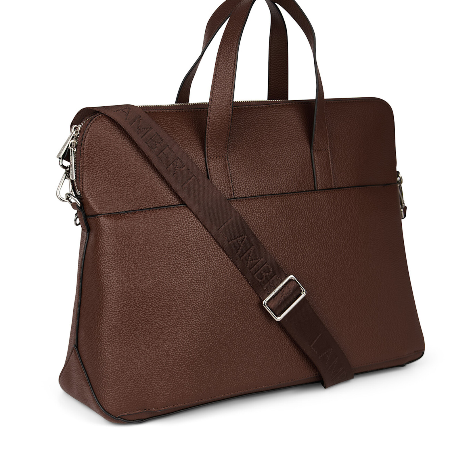 Lambert Le Malorie - Mallette 2-en-1 en cuir vegan - Chocolat