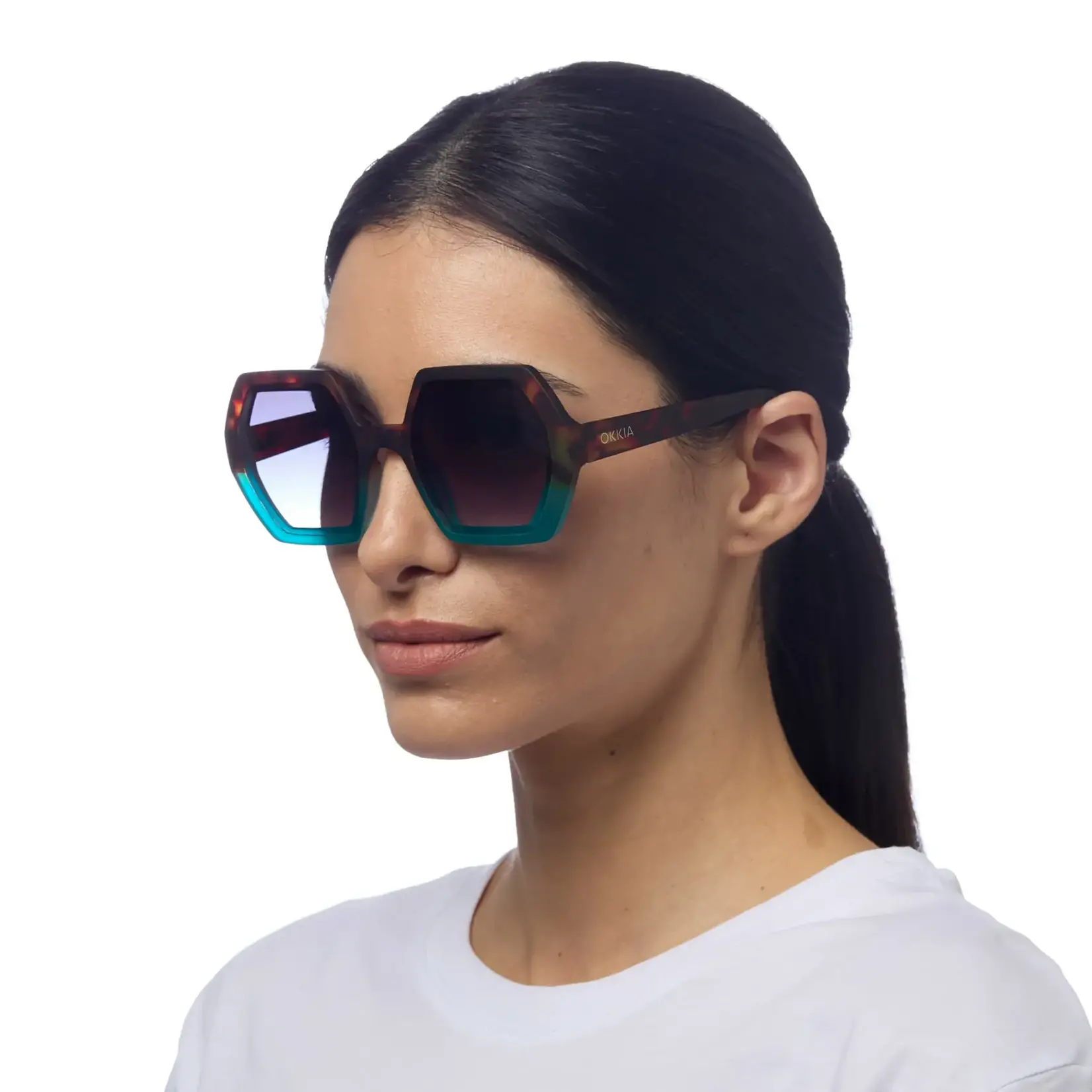 OKKIA Lunettes soleil Emma - Havana bleu