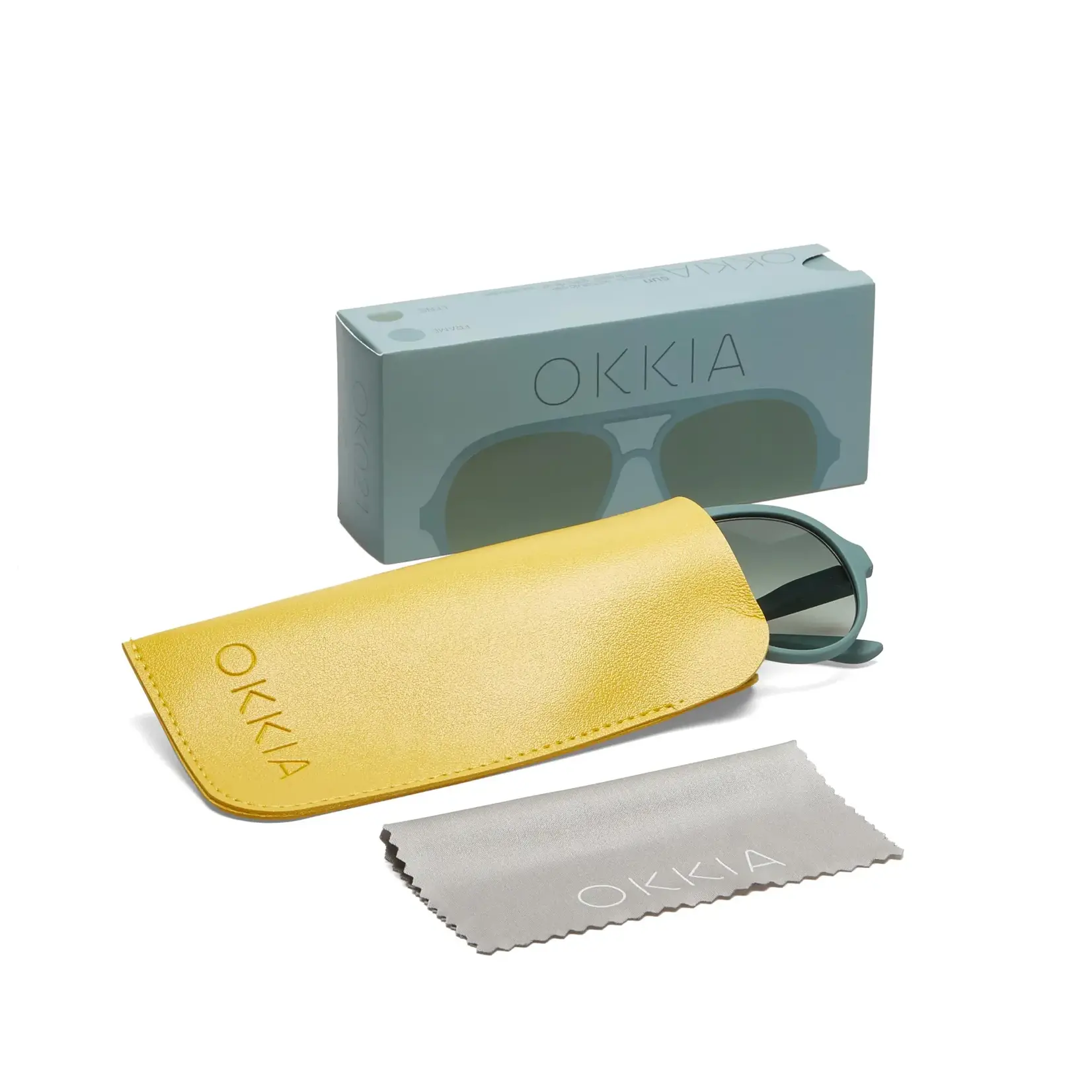 OKKIA Lunettes soleil unisexe-  Alessio  - Vert sauge