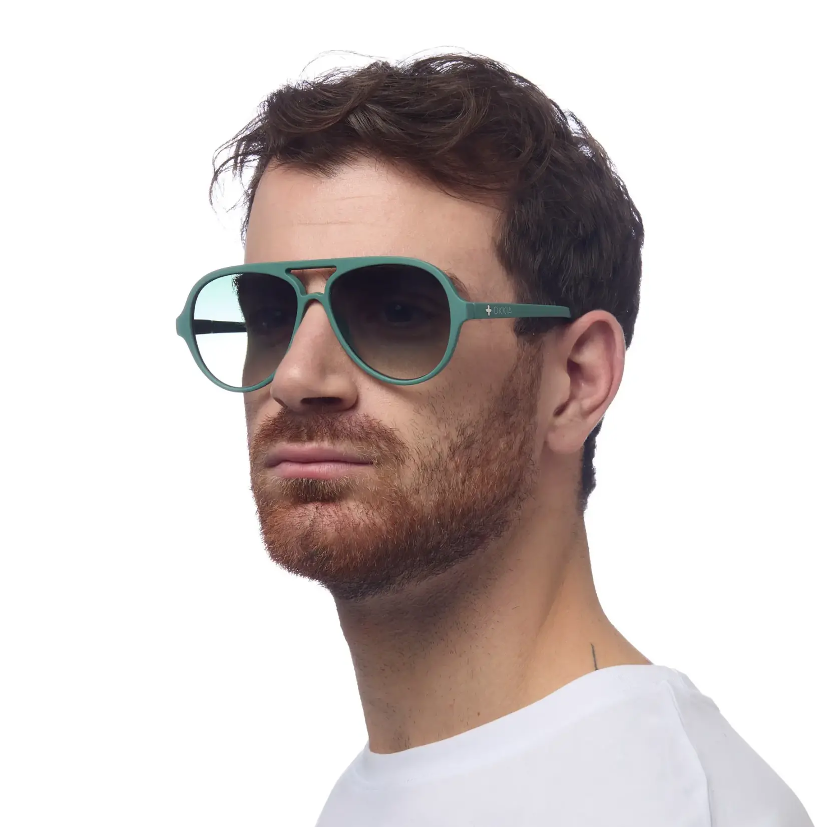 OKKIA Lunettes soleil unisexe-  Alessio  - Vert sauge