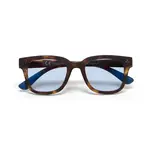 OKKIA Lunettes soleil unisexe -Giovanni -Classique Havana avec lentilles bleues