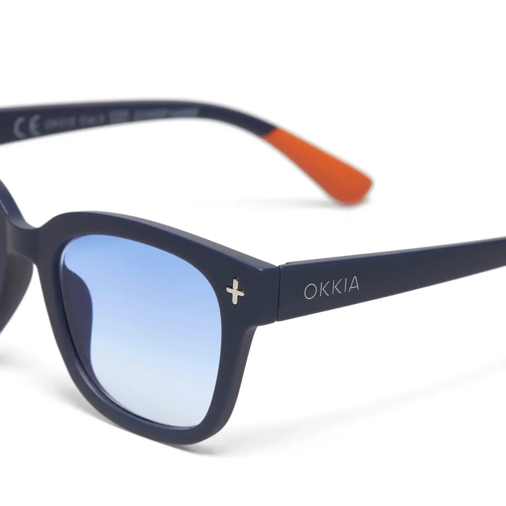 OKKIA Lunettes soleil unisexe- Giovanni - Midnight avec lentilles bleues