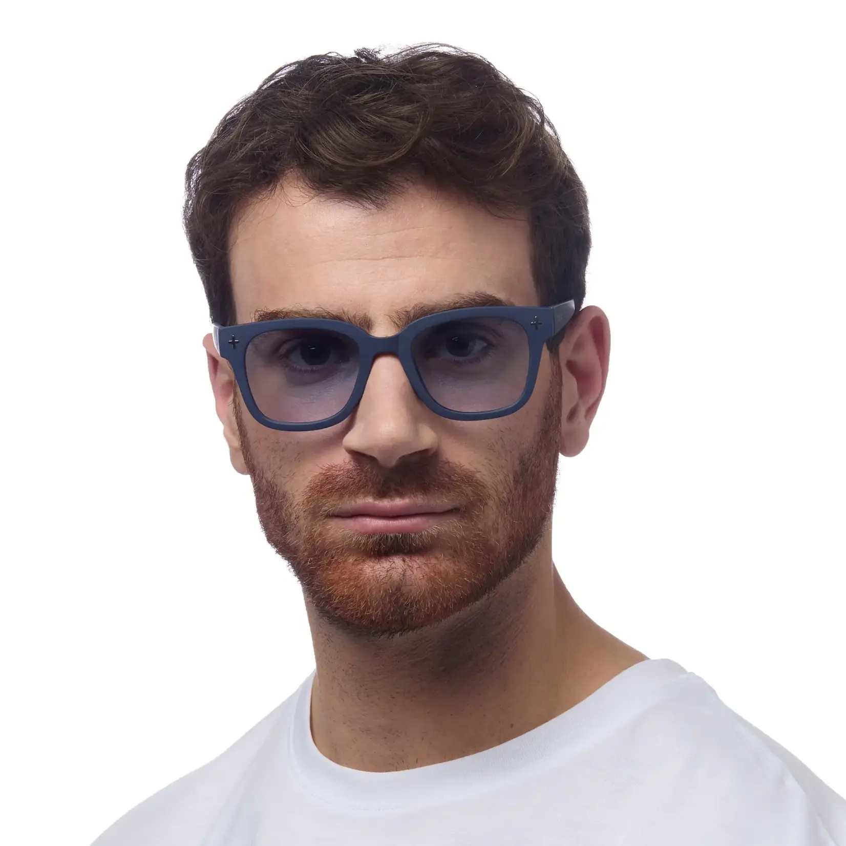 OKKIA Lunettes soleil unisexe- Giovanni - Midnight avec lentilles bleues