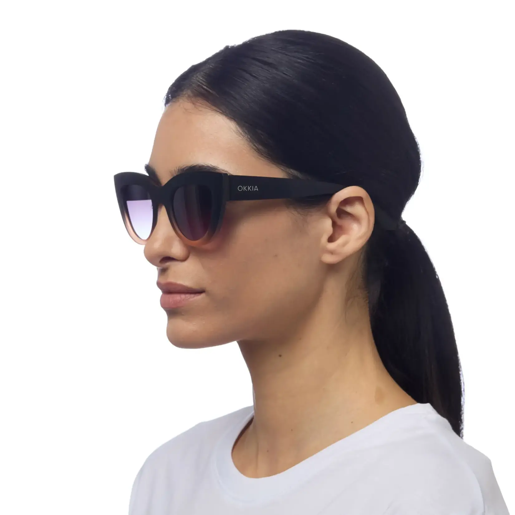 OKKIA Lunettes soleil Claudia - Noire dégradée rose