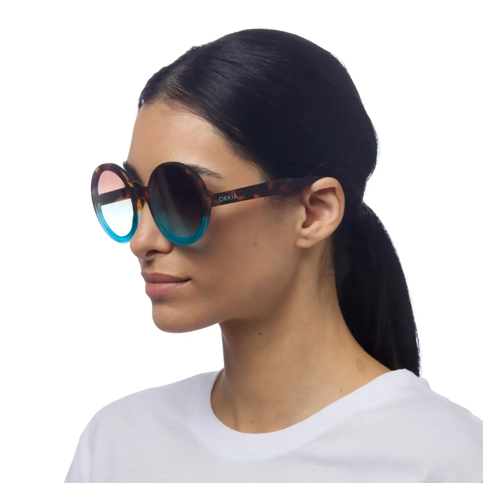 OKKIA Lunettes  soleil Monica Havana bleu