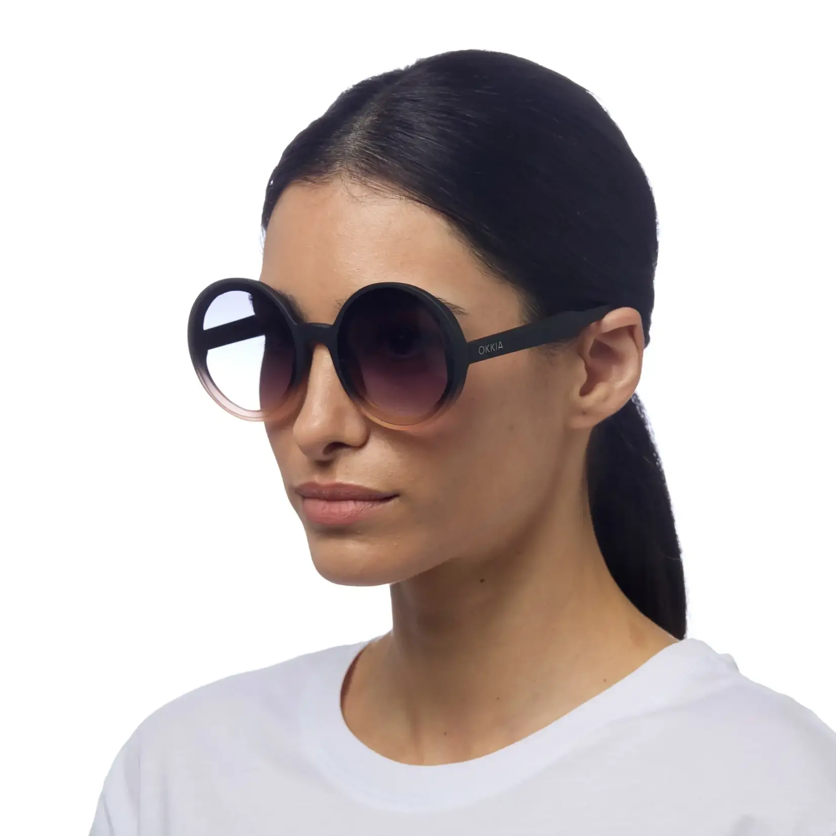 OKKIA Lunettes soleil Monica - Noire dégradée rose